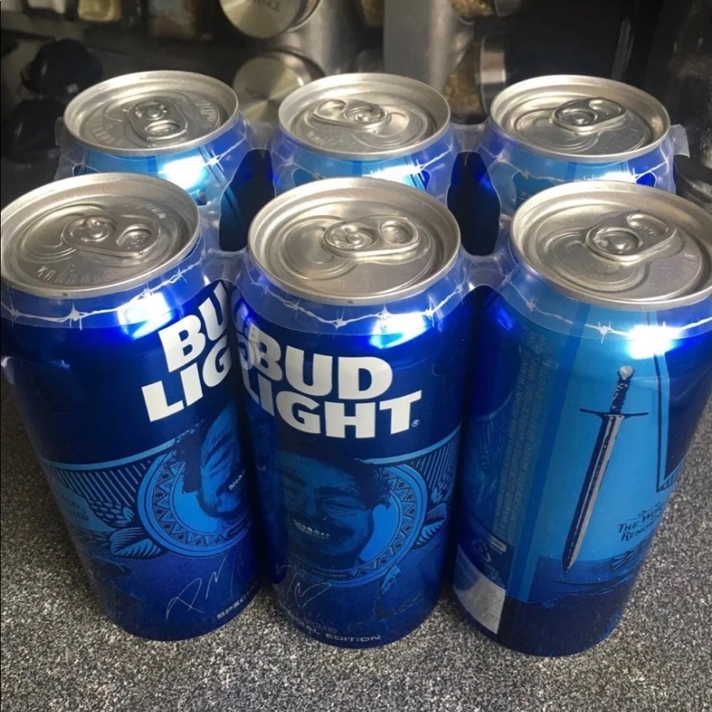 COPY - For Sale Post Malone empty six pack beer 2019 collector edition cans